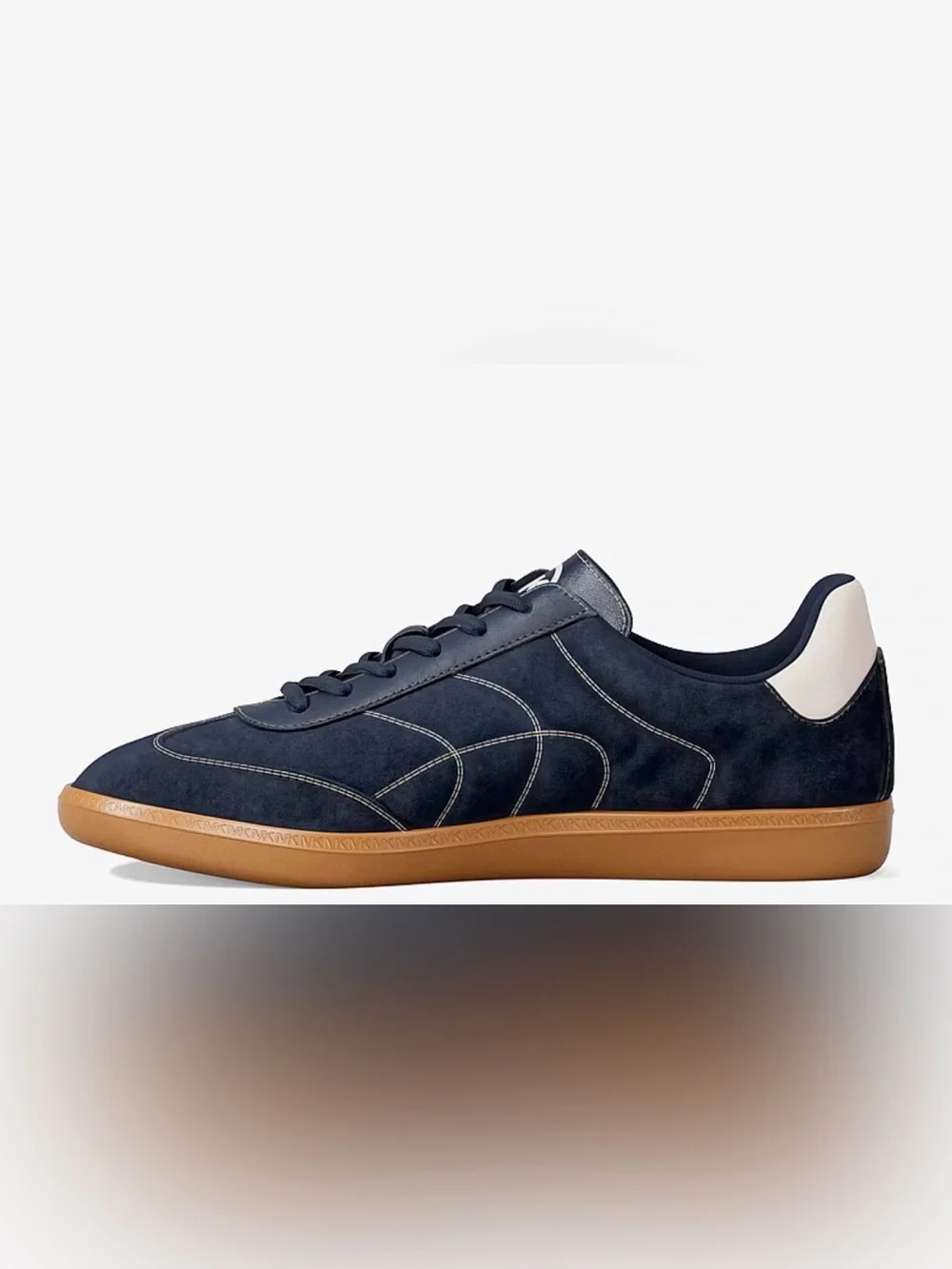 Michael Kors Navy Suede Sneakers Gum Sole Retro Low Top Designer Shoes size 7.5
